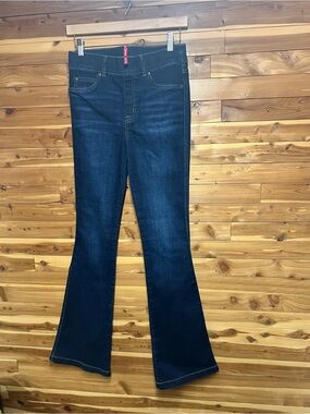 SPANX Blue Denim Stretch Jeggings with Yellow Stitching
